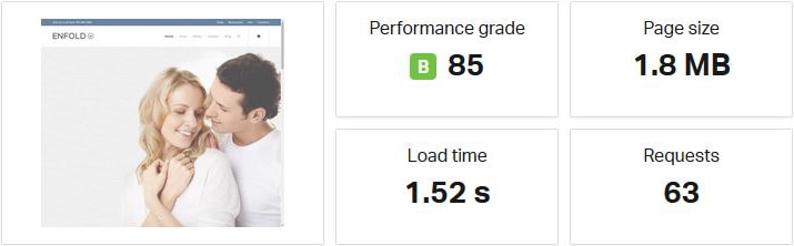 The page loading scores for a unoptimized WordPress website.